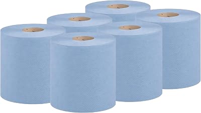 Aspect Blue Roll Pack of 6 2400 Sheets Centre Feed 2 Ply Kitchen Towels