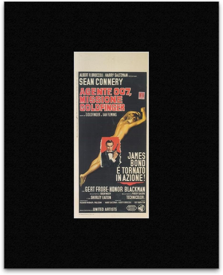 JAMES BOND - Goldfinger - Italian Locandina 1965 Mini Poster - 30x13.3cm