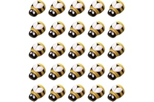 CONGARTENO 100pcs Wood Craft Self-Adhesive Mini Bee Embellishments 12x15mm for DIY Scrapbooking and Handmade