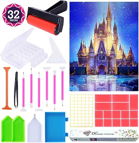 Amazon Supecent 32点セット ダイヤモンドアートツール 5d ダイヤモンドビーズ 絵画キット 塗装ツール Diy 手作り絵画手芸キット 5d モザイクアート ダイヤモンド塗装 全面貼り付けタイプ 30x40cm A 刺しゅうキット 通販