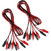 4 Groups 1M Alligator Clips Electrical, Insulated Test Leads with Alligator Clips, Stamping Double-ended Jumper Wires for Electrical Testing, Circuit Connection, Experiment (Red &amp; Black)