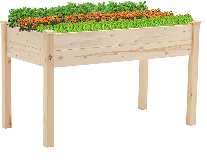 CrownLand Outdoor 4 ft Standup Raised Garden Bed Wooden