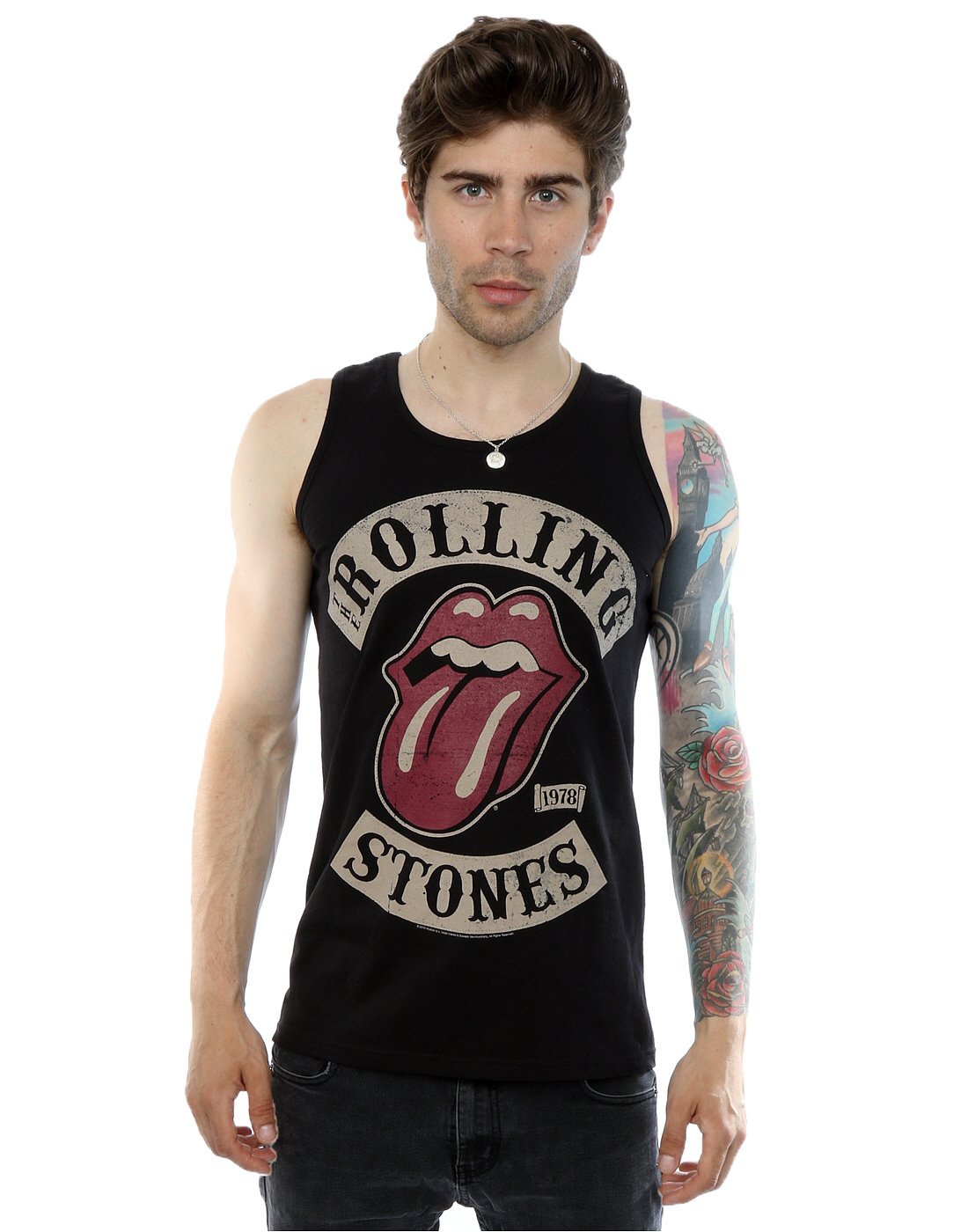 Rolling Stones Men's Tour 78 Tank Top Small Black