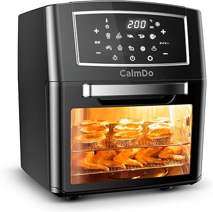 Amazon Calmdo 10 In 1ノンフライヤー 電子フライヤー エアフライヤー 大容量オーブンレンジ グリル トースター Lcdタッチコントロール10種類の機能 フライドポテト 食品乾燥 q 油なし Af 1cd Calmdo 電気フライヤー 通販