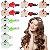 DOPENSPI 10PCS Apple Hair Clips, Cute Apple Hair Clips for Women Fruit Star HairBarrettes Apples Hairpins Cartoon Fruit Hairs Accessories for Girls Women Gift