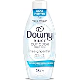 Downy Free &amp; Gentle Rinse Laundry Odor Remover, Scent Free, 48 FL OZ, Gentle on skin, No dyes or heavy perfumes, Fabric Softener and Laundry Odor Removal Rinse