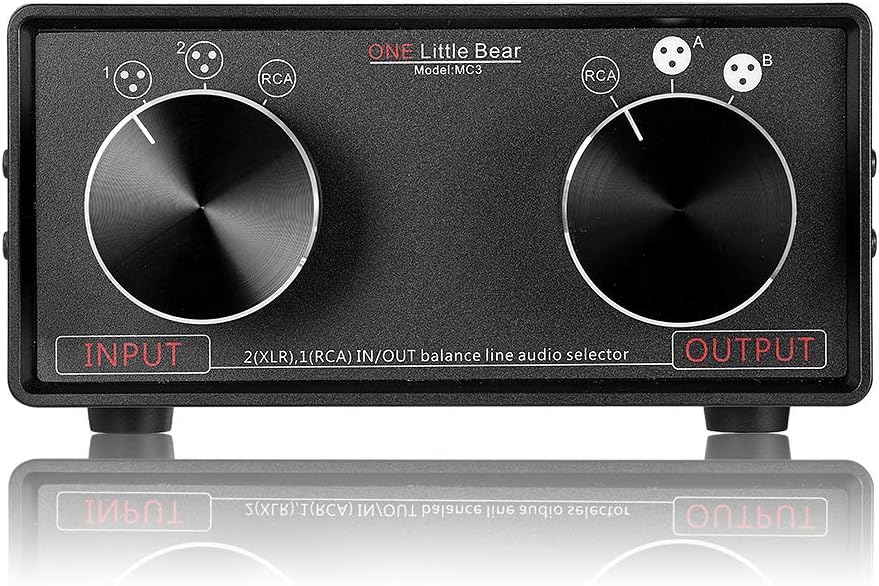 Nobsound Little Bear MC3 3-IN-3-OUT XLR Balanced/RCA Stereo Converter Audio Selector Splitter Box Passive Preamp XLR to RCA Audio Switch - Image 4