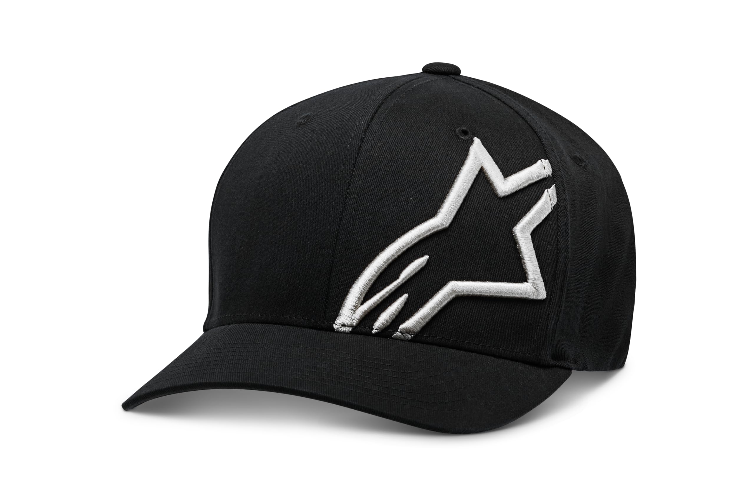 Alpinestars Men's Corp Shift 2 Flexfit Baseball Cap, Black (Black/White), Large (Manufacturer Size:Large/X-Large)