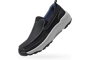 Cestfini Men’s Slip-On Shoes, Casual Lace-Free Walking Loafers with Arch Support, Orthopedic Shoes, Lightweight, Non-Slip, Laceless Sneakers for Walking, Working, and More