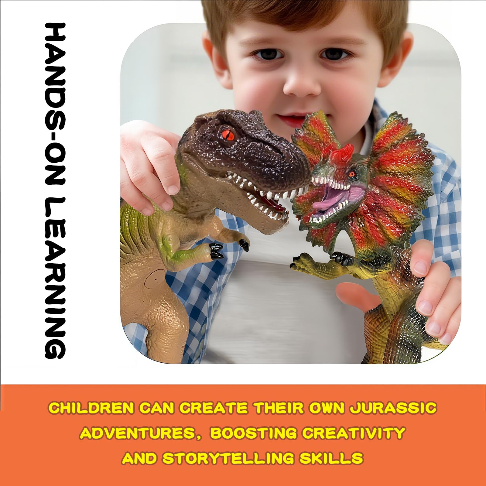 Gzsbaby Dinosaur Toys for Kids 3-5 – 7 PCS Realistic Large Dinosaur Figures Soft Jumbo Dino Toy for Boys & Girls 5-7 Years Old – Toddler Boy, Animal Dino Toys