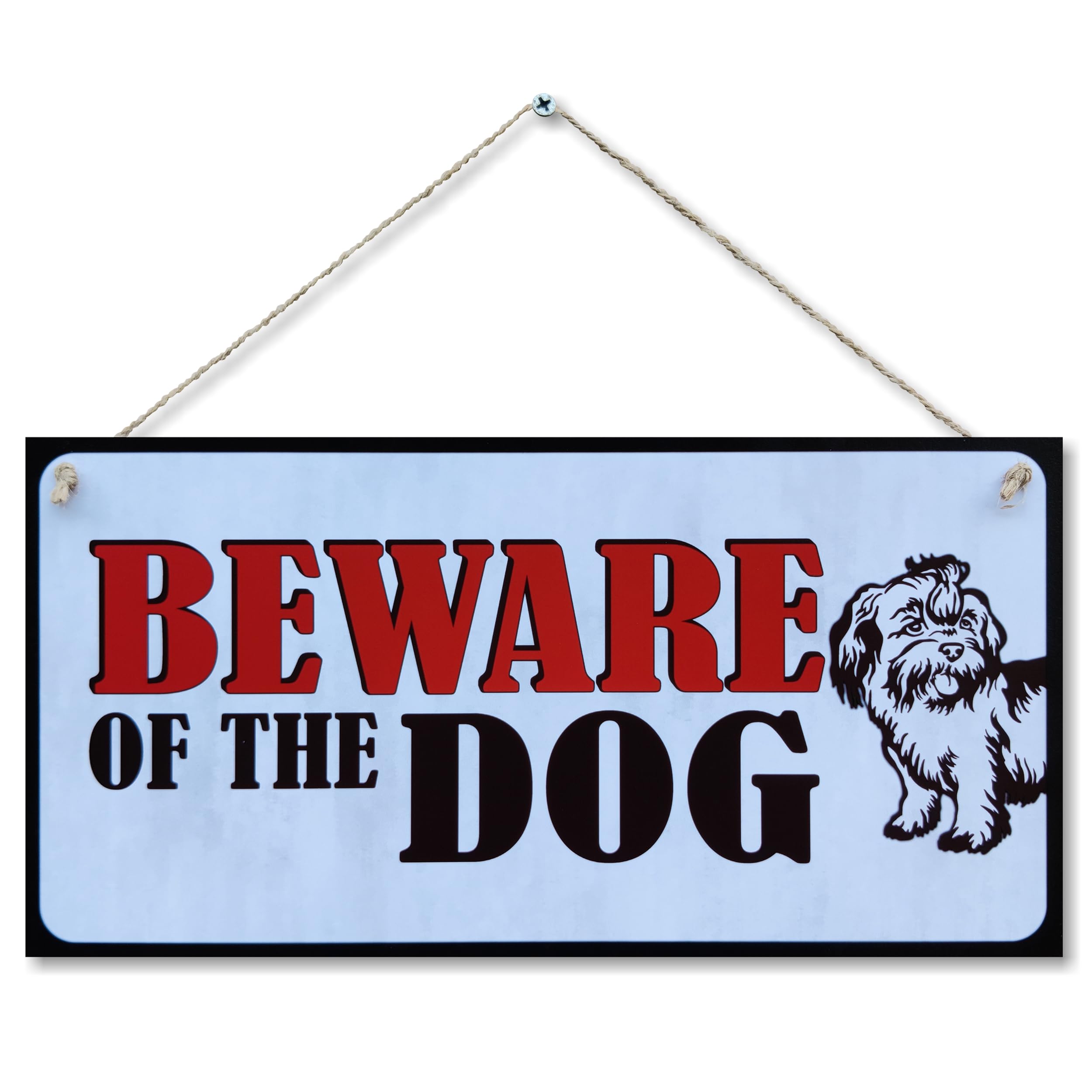 CARISPIBET Beware of the Dog! Warning signs for your home outdoors signs porch garden gate house plaque door signs 6" x 12"