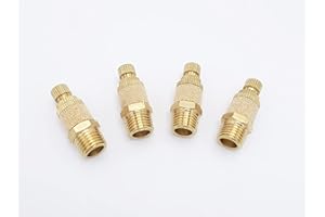 IVLPHA Pneumatic Air Muffler, Sintered Bronze Brass Exhaust Muffling Throttle Valve 1/4" Male NPT Pneumatic Silencer Air Flow Exhaust Speed Control Muffler Filter (Pack of 4)