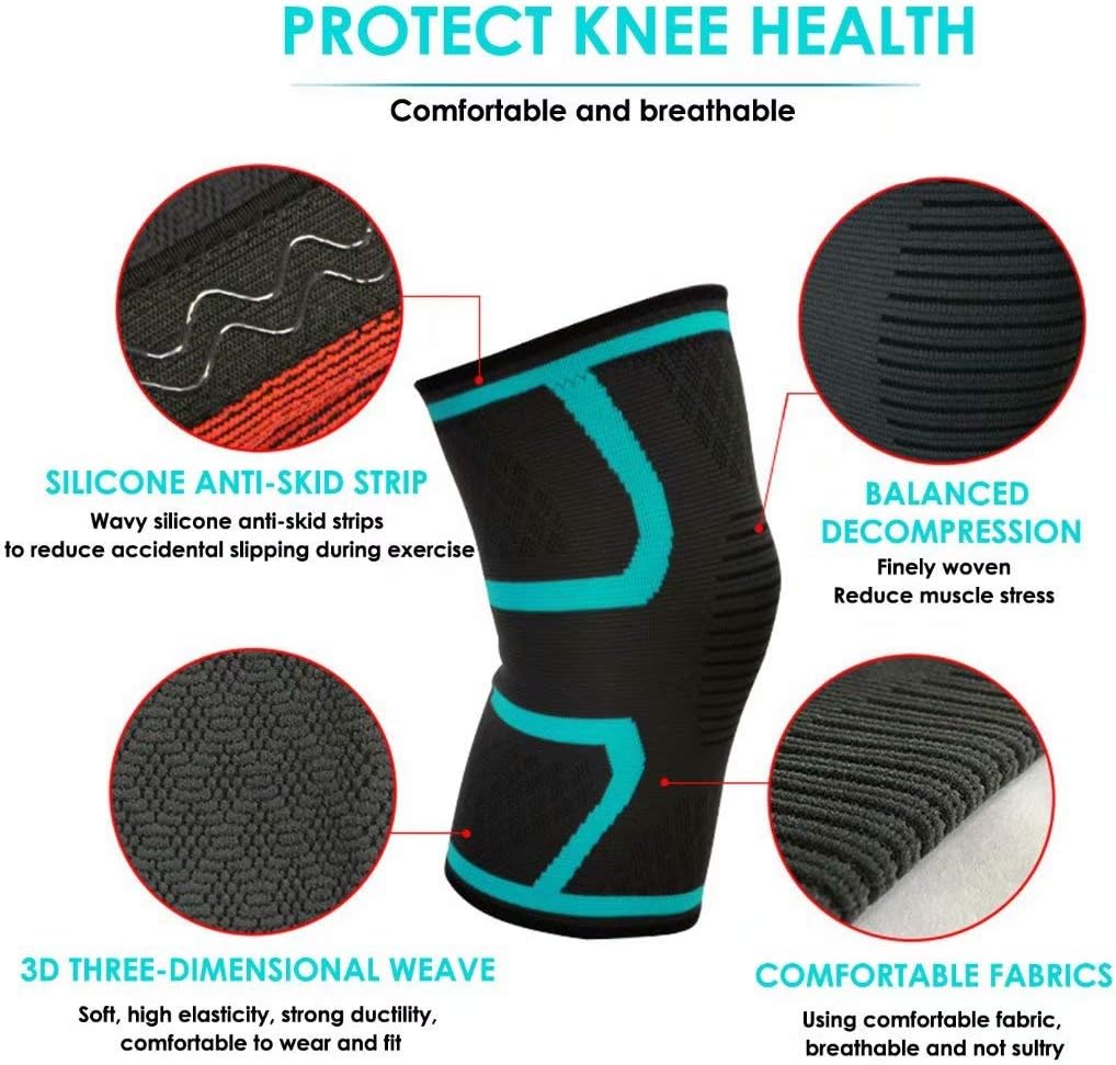 CRAZY STONE 2 Pack Knee Compression Sleeve- Best Knee Brace for Men & Women- Joint Pain Relief, Injury Recovery - Knee Support for ACL, Meniscus Tear, Running, Basketball, Football, Yoga, Gym, Sports: Industrial & Scientific