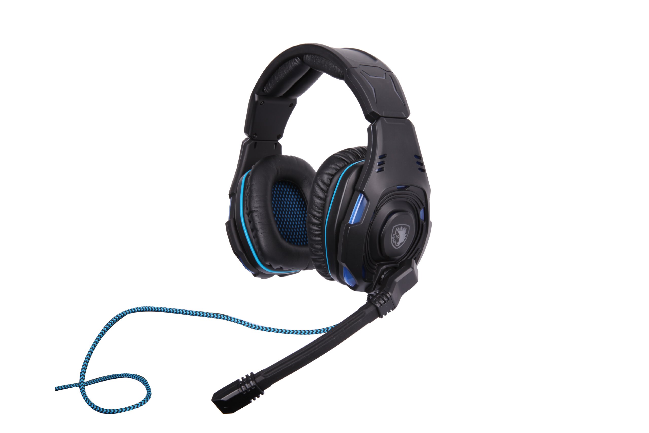 SADES SA-907 PC Gaming Headset w/ Microphone + Volume Control - Black/Blue