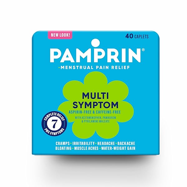 PAMPRIN MULTI-SYMPTOM FORMULA, WITH ACETAMINOPHEN, MENSTRUAL PERIOD SYMPTOMS RELIEF INCLUDING CRAMPS, PAIN, BLOATING, AND IRRITABILITY 40 CAPLETS