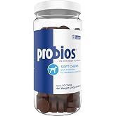 Probios Dog Probiotic Soft Chews, Chicken Liver, 60 Count | Gut health, Digestive support, Immune health, Medium and large dogs