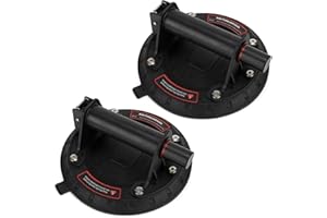 DJSUNPACKING 8" Vacuum Suction Cups Heavy Duty for Lifting Large Glass - Industrial Suction Cup Lifter with Handle, 500 lbs Load Capacity (2 Pack)