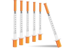 100Pcs Insulin Syringes 1ml/cc 31G 1/4Inch (6mm) with Needle, U-100 Disposable & Individually Wrapped | Ultra-Fine for Comfor