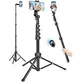 Nineigh Phone Tripod, 71" Tripod for iPhone, Selfie Stick Tripod Stand with Remote, Phone Tripod & Tall Travel Tripod for Rec
