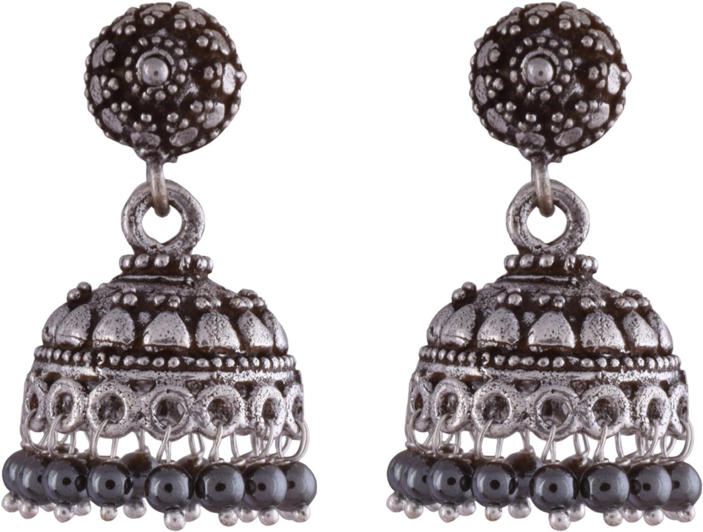 Ganapathy Gems Grey Metal Jhumki Earring for Women
