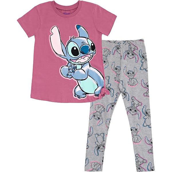 Ensemble Fille 2 Pièces Feoya - Haut Et Pantalon Jogging Motif Stitch, Vêtement Décontracté Taille 6-12 Ans