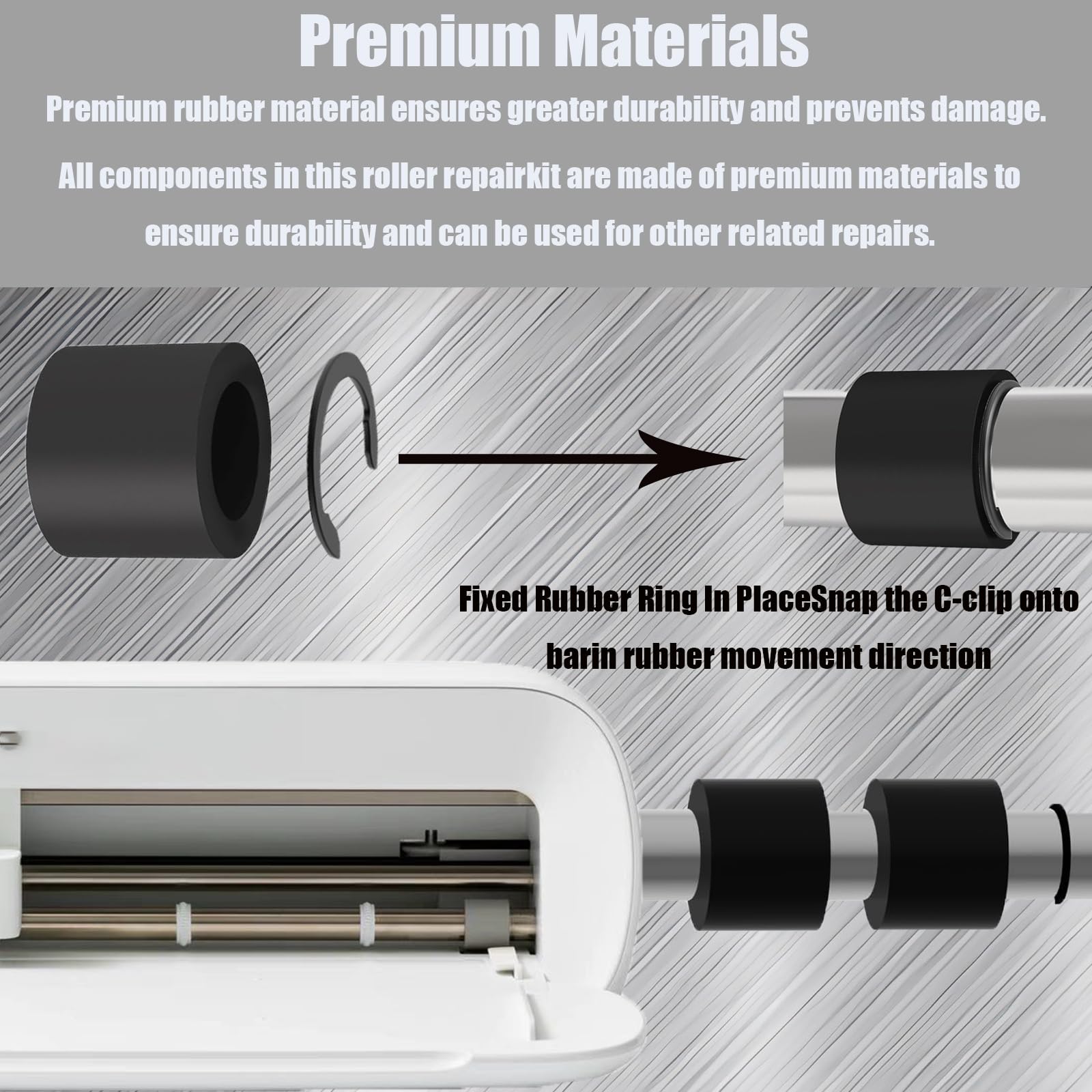 24 Packs Rubber from Moving Retaining Clip Rings Rubber Roller Replacements Sets Compatible with Cricut Maker/Maker 3 Only Roller Resolution for Cricut Maker Complete Repair Tools