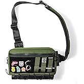 TACTICAL_GEEK Cache L3 EDC Sling Bag Chest, Lightweight Shoulder Daypack, 500D Nylon, Travel Hiking Concealed Carry,Crossbody Bag, Tactical Backpack, Hiking Ambidextrous Strap Green