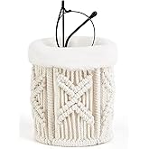 Mkono Glasses Holder for Nightstand Plush Lined Glasses Stand for Multiple Eyeglasses Boho Decor Eyeglass Case for Office