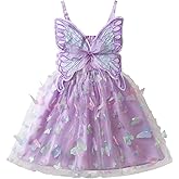 Nileafes Toddler Girl Fairy Butterfly Tulle Dress Sequins Birthday Princess Casual Holiday Dresses