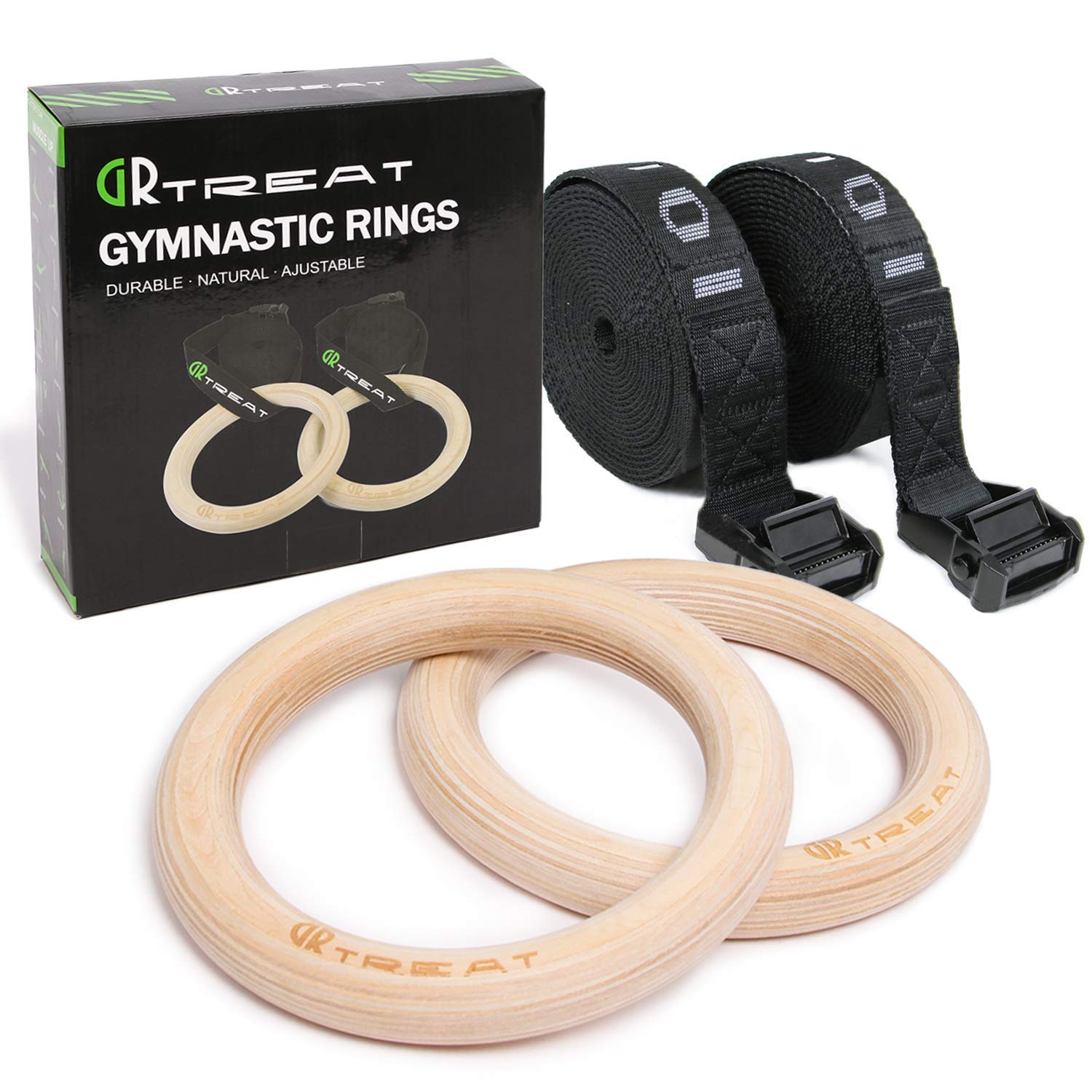 Buy GUARD & REVIVAL TREAT Wood Gymnastics Rings with 1.5" x15