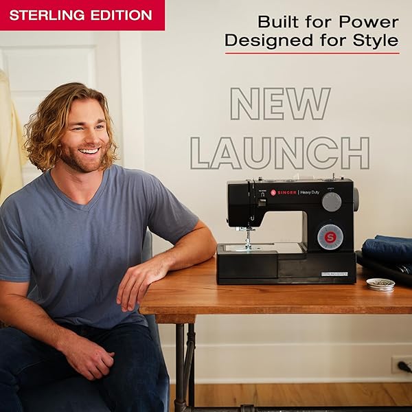 SINGER® STERLING EDITION HEAVY DUTY 4432 SEWING MACHINE WITH ACCESSORY KIT | STRONG MOTOR WITH ENHANCED PIERCING POWER, 110 STITCH APPLICATIONS, FULL METAL FRAME & 1-STEP BUTTONHOLE
