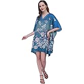 Miss Lavish London Kaftan Dress, Cover Up Maxi, Plus Size Swimsuit Coverup, Cruise Vacation Dress for Summer- Mini Dresses