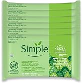 Simple Kind to Skin Facial Wipes for Women, Gentle Cleansing, 6 Pack Set | Makeup Remover Wipes for Sensitive Skin, 150 Count