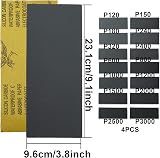 SZXMDKH 56 Pcs Wet Dry Sandpaper 120-3000 Grit for Wood Metal Plastic Glass view 2