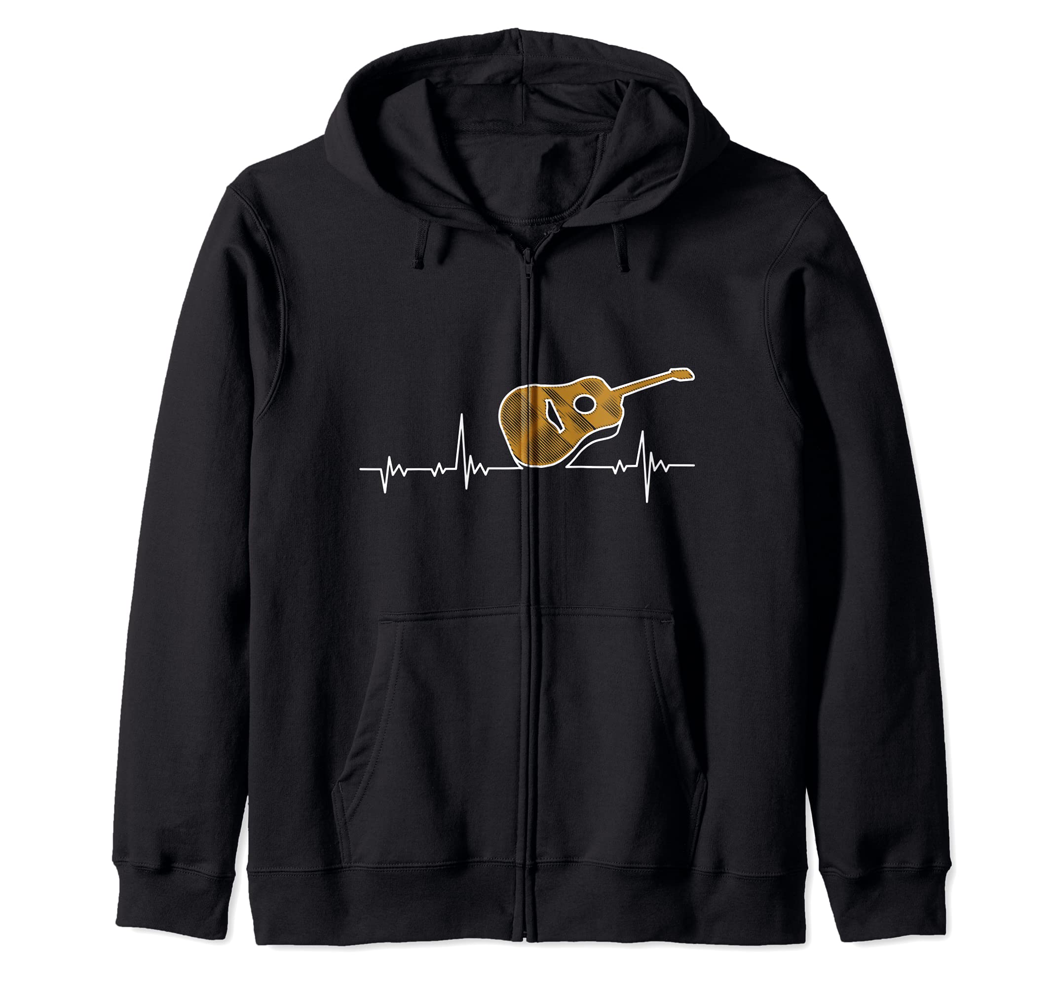 Guitar Sheet Music Heartbeat - Guitarist Zip Hoodie