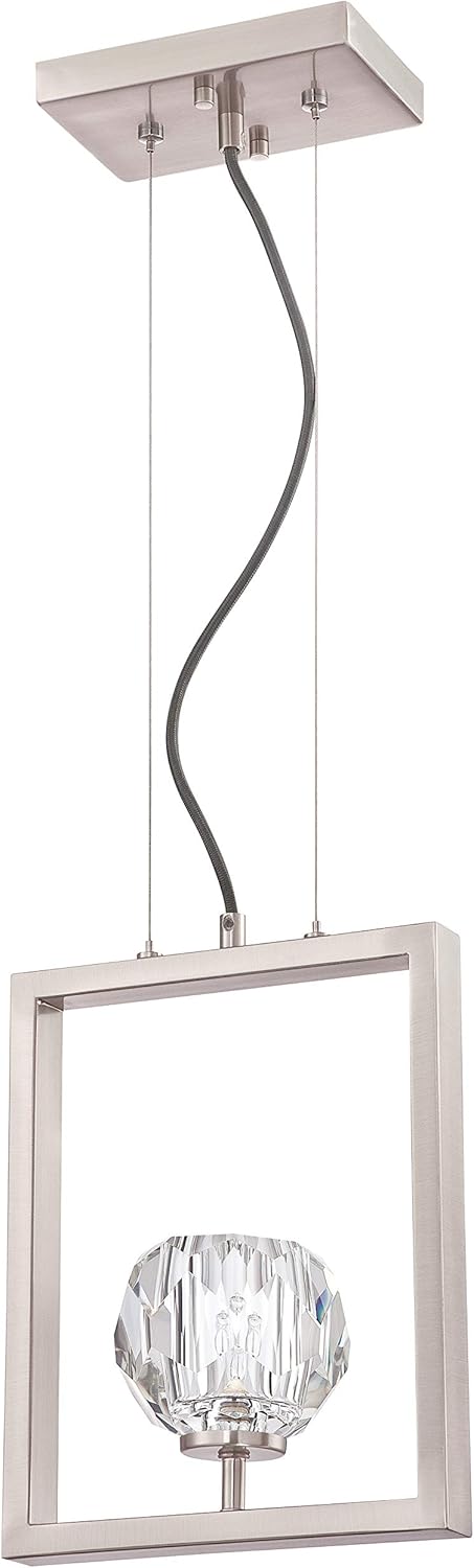 Westinghouse Lighting 63676 Zoa One-Light Indoor Pendant, Brushed Nickel Finish with Crystal Glass - Image 3