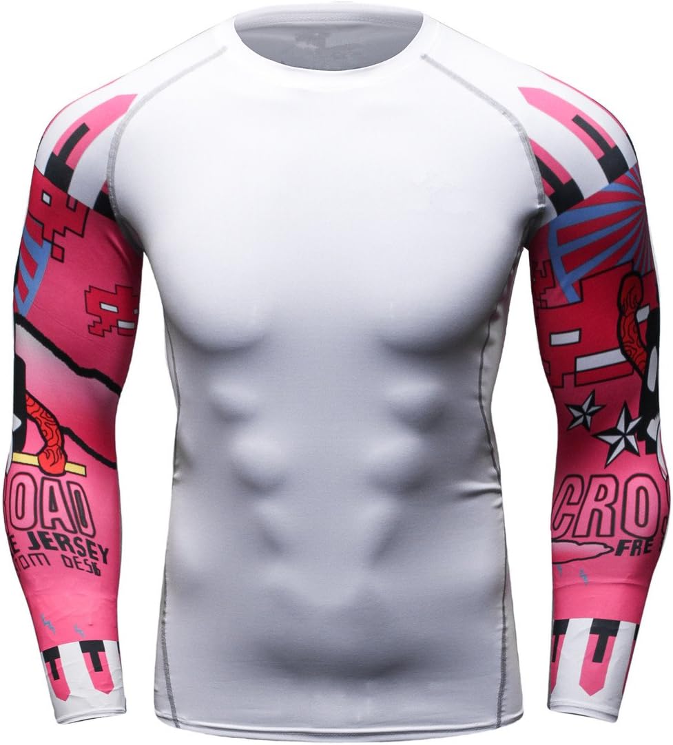Fanii Quare Men's Soft Slim Long Sleeve Dry-Fit Compression Gym Trainning Shirt
