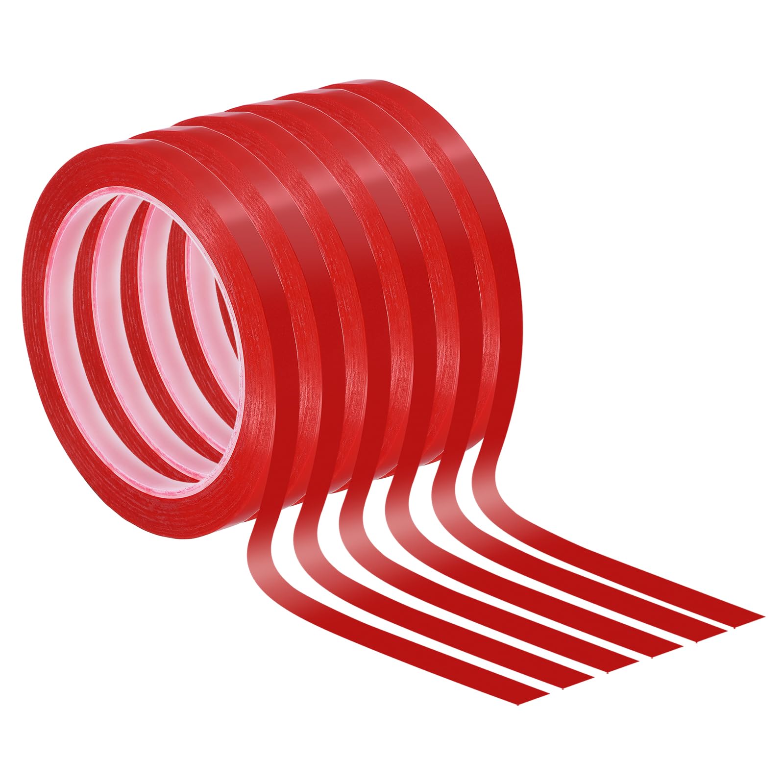 PATIKIL 5/16" Whiteboard Tape, 6 Pack Thin Dry Erase Tape for Graphic Chart Marking DIY Art, Red