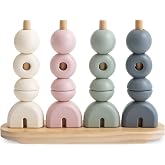 mushie Wooden Multi Shape Stacker | for Kids 3 Years+ | Preschool Educational &amp; Toddler Montessori Toys
