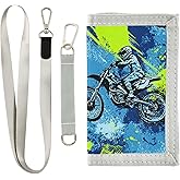 IHCVHQX Sports Motocross Motorcycles Kids Wallet for Boys Girls Trifold Wallet for Childrens Toddler Novelty Wallet for Teens Women Men