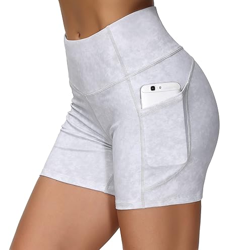 THE GYM PEOPLE High Waist Yoga Shorts for Women Tummy Control