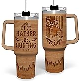 SANDJEST Hunting Tumbler Gift for Men, 40oz Stainless Steel Insulated Coffee Tumbler With Lid & Straw, Travel Cup Gift for Dad Husband, Christmas Birthday Father's Day