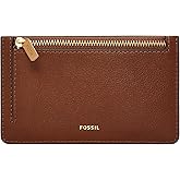 Fossil Women's Logan Leather Zip Card Case Wallet With Keychain for Women