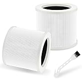 2 Pack A1 Replacement Filter Compatible with VEWIOR Air Purifier HQSC-50, HQKJ-80, AMEIFU AP01W, KOIOS HQKJ-50, Tailulu PUR0003, 3-IN-1 Air Cleaner Filter with Brush for A1 Air Purifier
