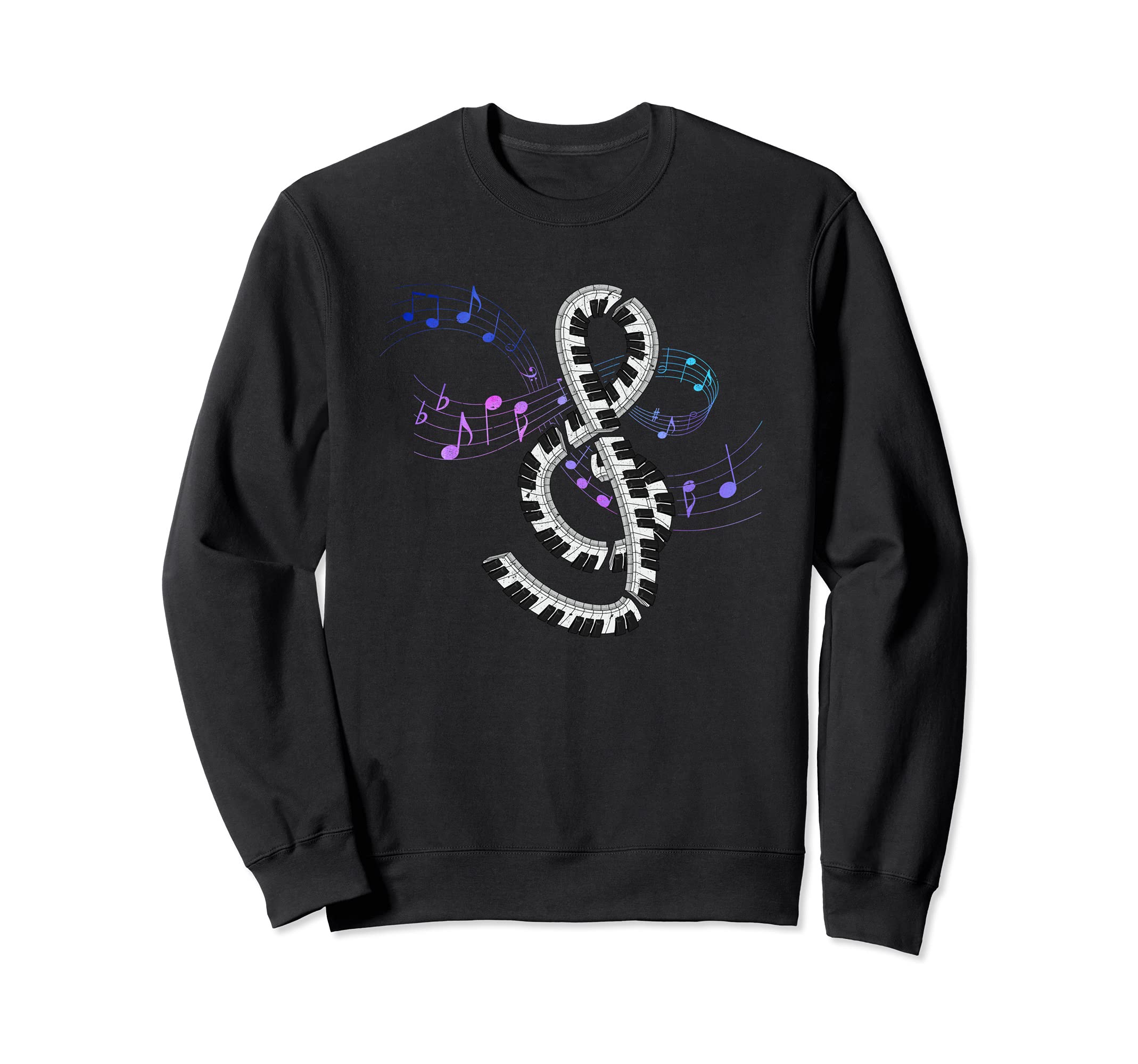 Treble Clef Piano Keyboard Pianist Music Notes Piano Sweatshirt