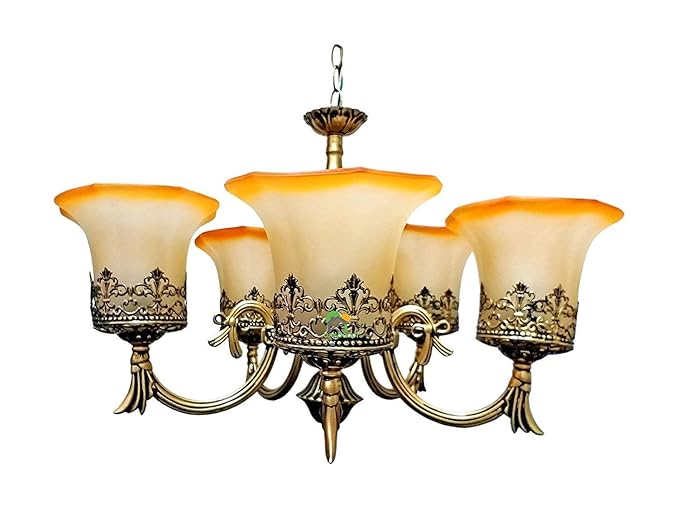 R@DIANT Antique DESINGNED 5 LAMP Chandelier Bronze in Colour [in Portuguese Style]