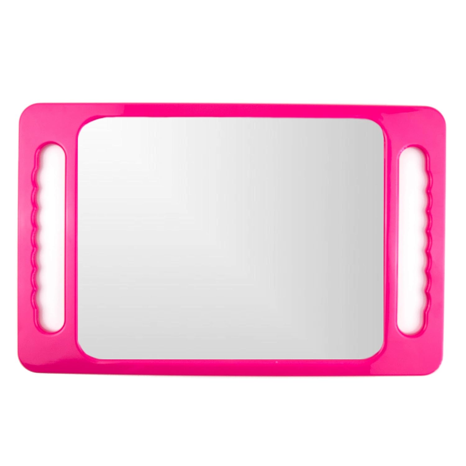 Large Hand Mirror with Double Handle - Rectangular Hand Held Mirror with Handle - Hair Salon Equipment Hairstylist and Barber Accessories (Black): Furniture & Decor