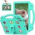 Sfulatdc Kids Tablet Case with Built-in Kickstand and Handle Shockproof Cute Cover Compatible with Samsung Galaxy A8,Lenovo M10 Plus 3rd Gen 10.6 inch Green