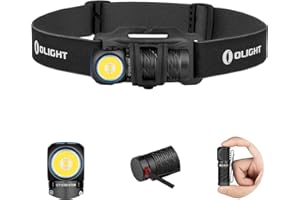 OLIGHT Perun 2 Mini Headlamp 1100 Lumens LED Head Flashlight, Rechargeable Headlight with Red Light Option, Great for Working, Hiking, Camping and Climbing (Black Cool White: 5700~6700K)