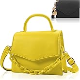 Small Crossbody Bags for Women Girls Trendy Top Handle Satchel Purses with Detachable Acrylic Chain